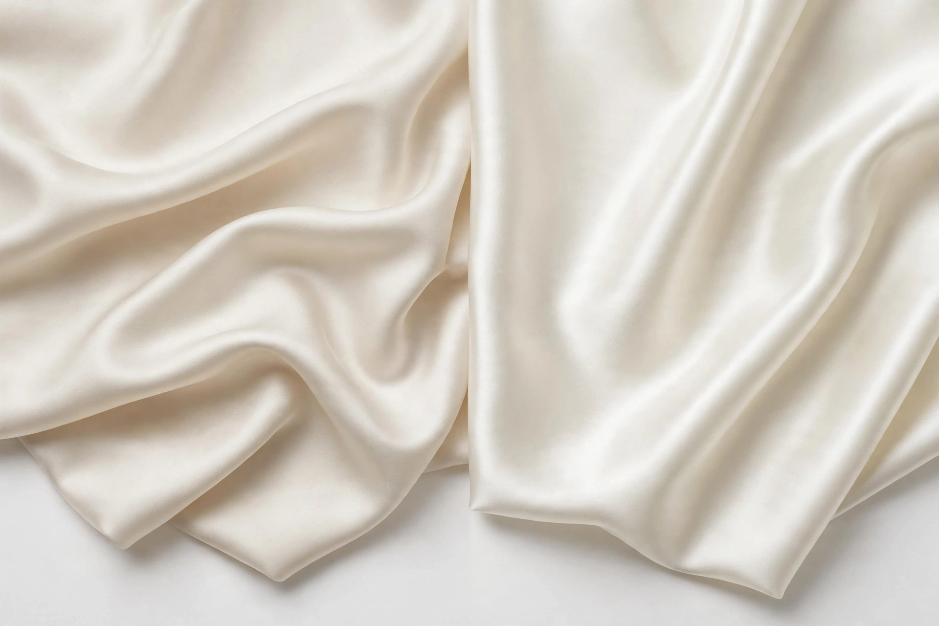 Duchess satin next to bridal satin side by side comparison