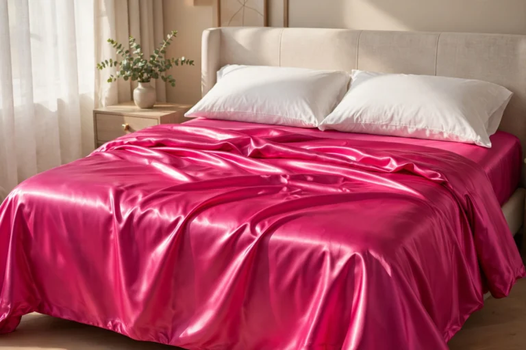 Hot pink satin bed sheets