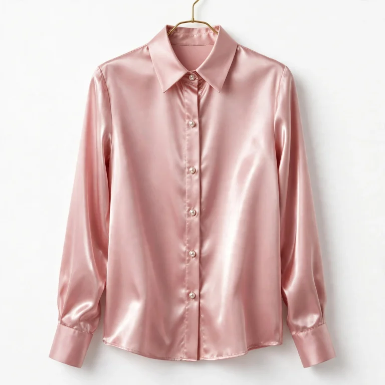 Blush pink satin blouse
