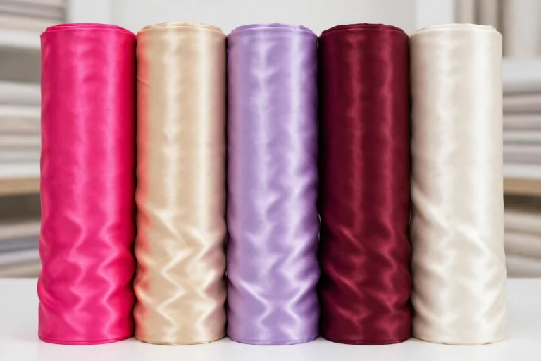 Satin fabric bolts colors