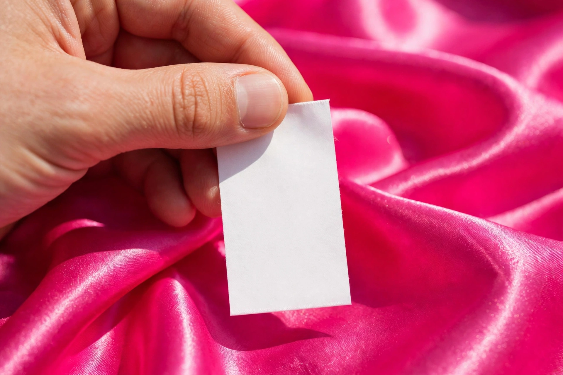 Checking the fiber content label on a satin hair product