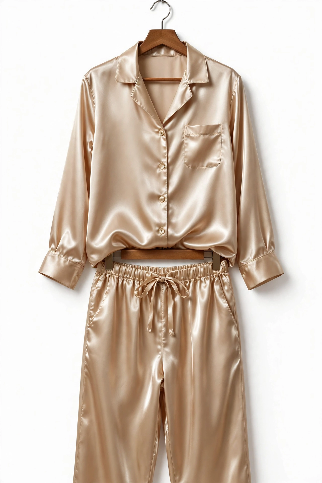 Champagne satin pajama set