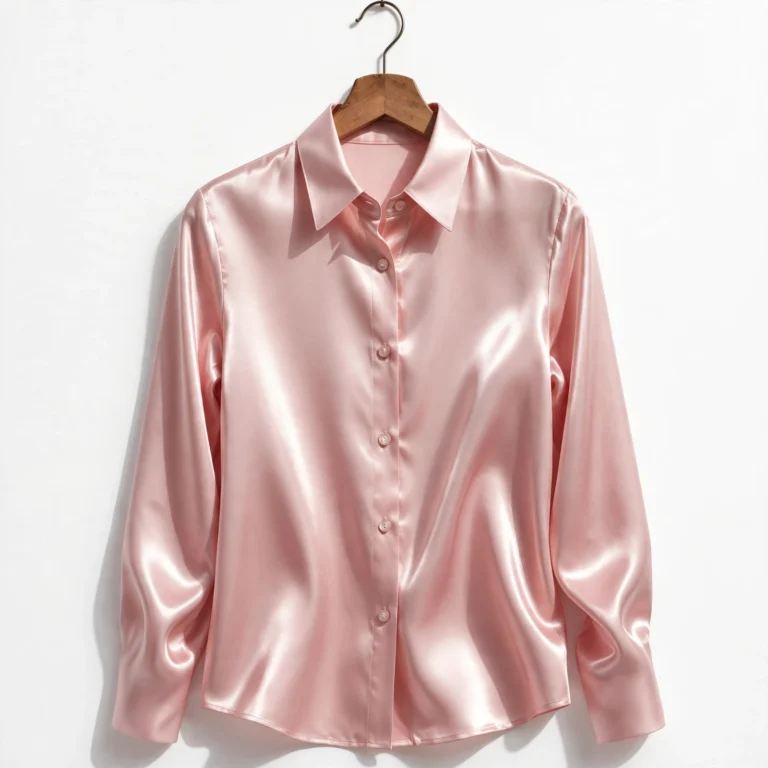 Blush pink satin shirt