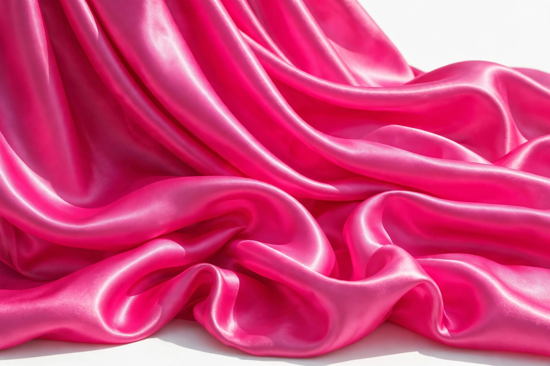 Hot pink satin fabric with natural sheen